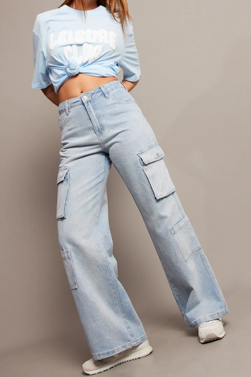 Denim Cargo Jean High Rise sold by Ally Fashion