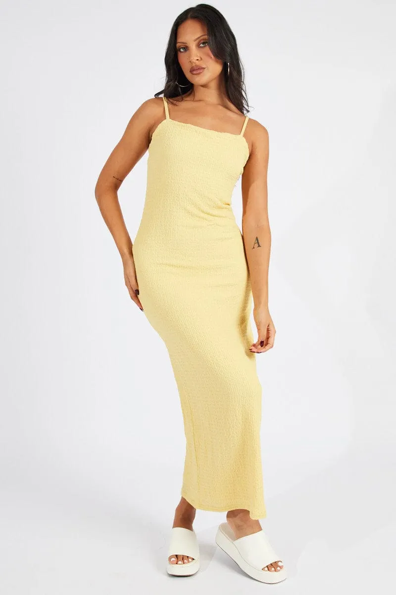 Yellow Bodycon Dress Maxi Textured Fabric sold by Ally Fashion product image thumbnail 2