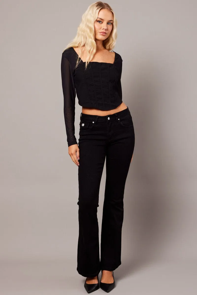 Black Corset Top Long Sleeve sold by Ally Fashion product image thumbnail 2