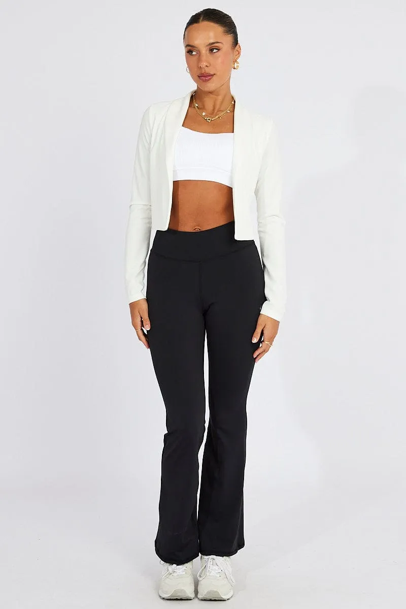 White Crop Jacket 3/4 Sleeve sold by Ally Fashion product image thumbnail 2