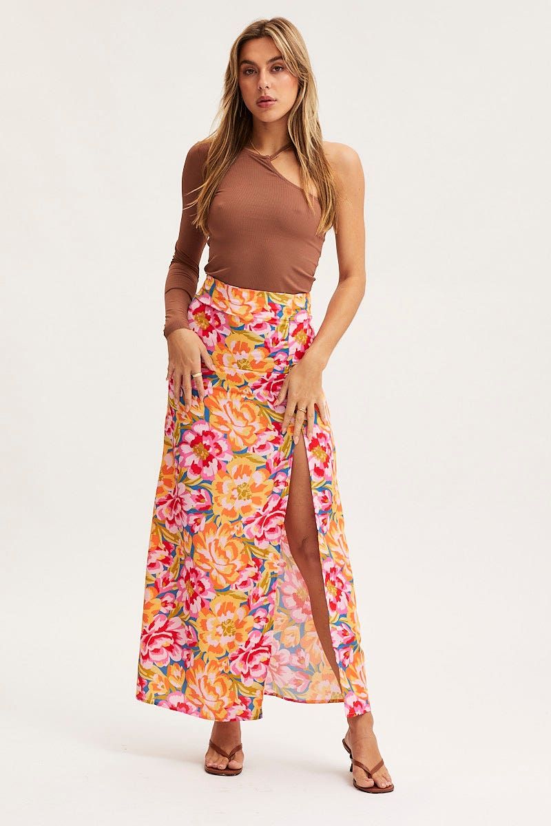Print Maxi Skirt High Rise sold by Ally Fashion