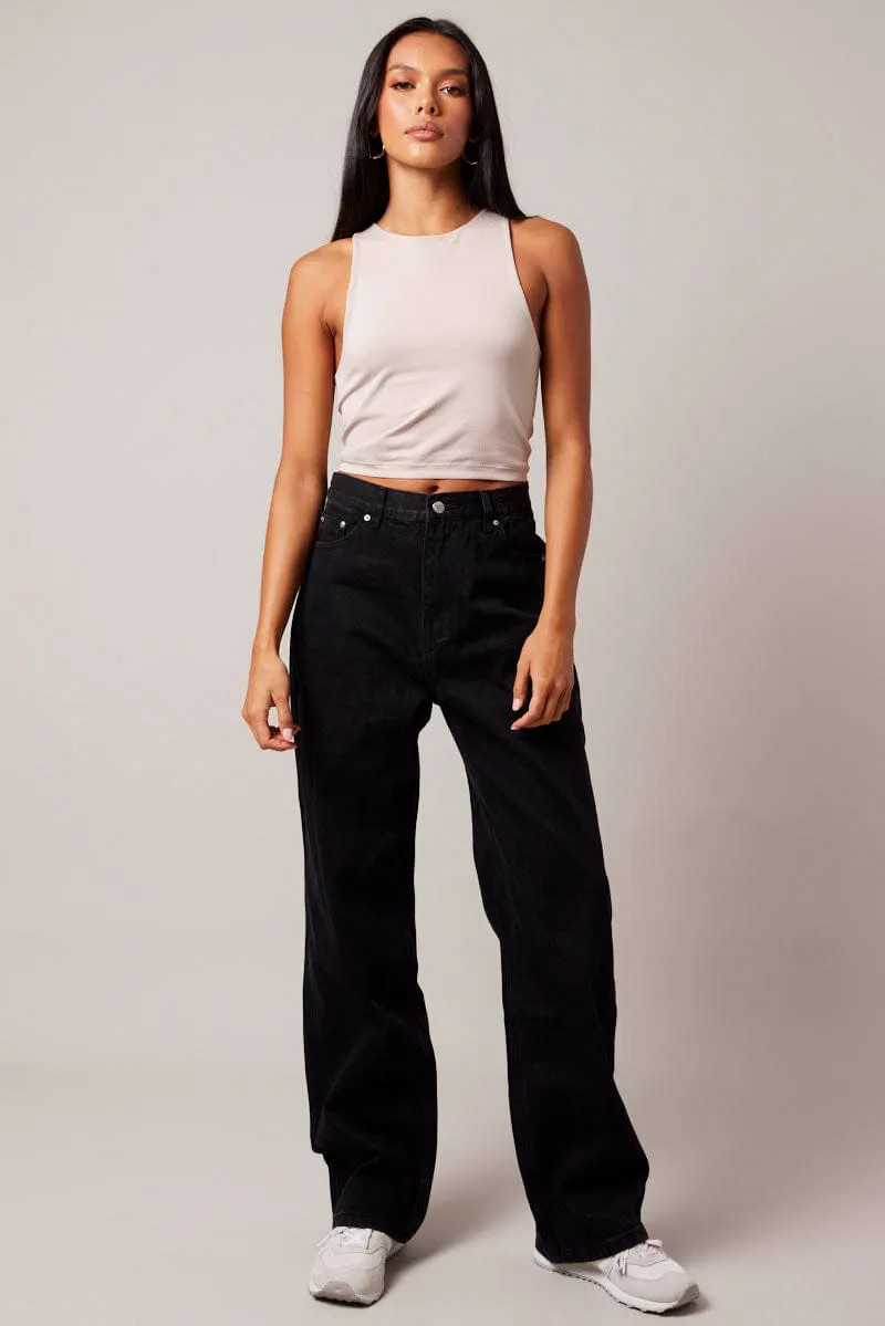 Brown Tank Top Crew Neck Seamless sold by Ally Fashion product image thumbnail 2