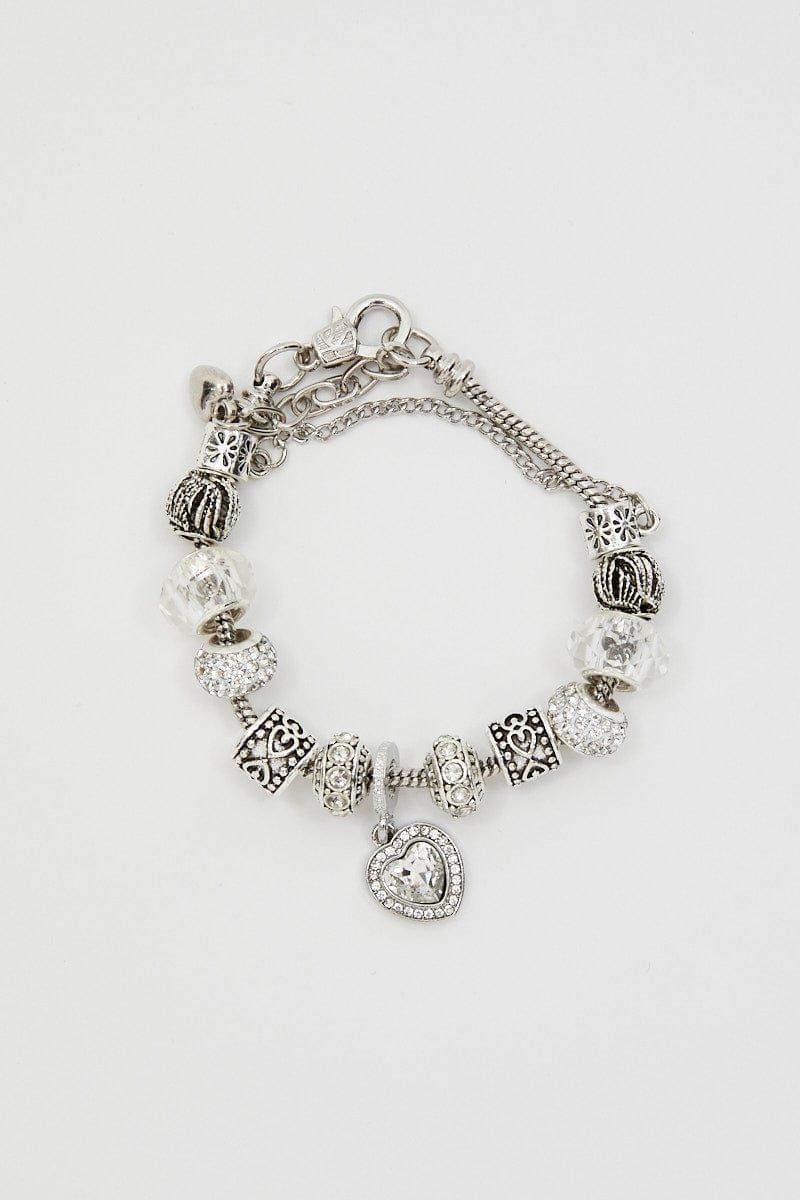 Silver Christmas Heart Charm Silver Plating Bracelet sold by Ally Fashion product image thumbnail 3