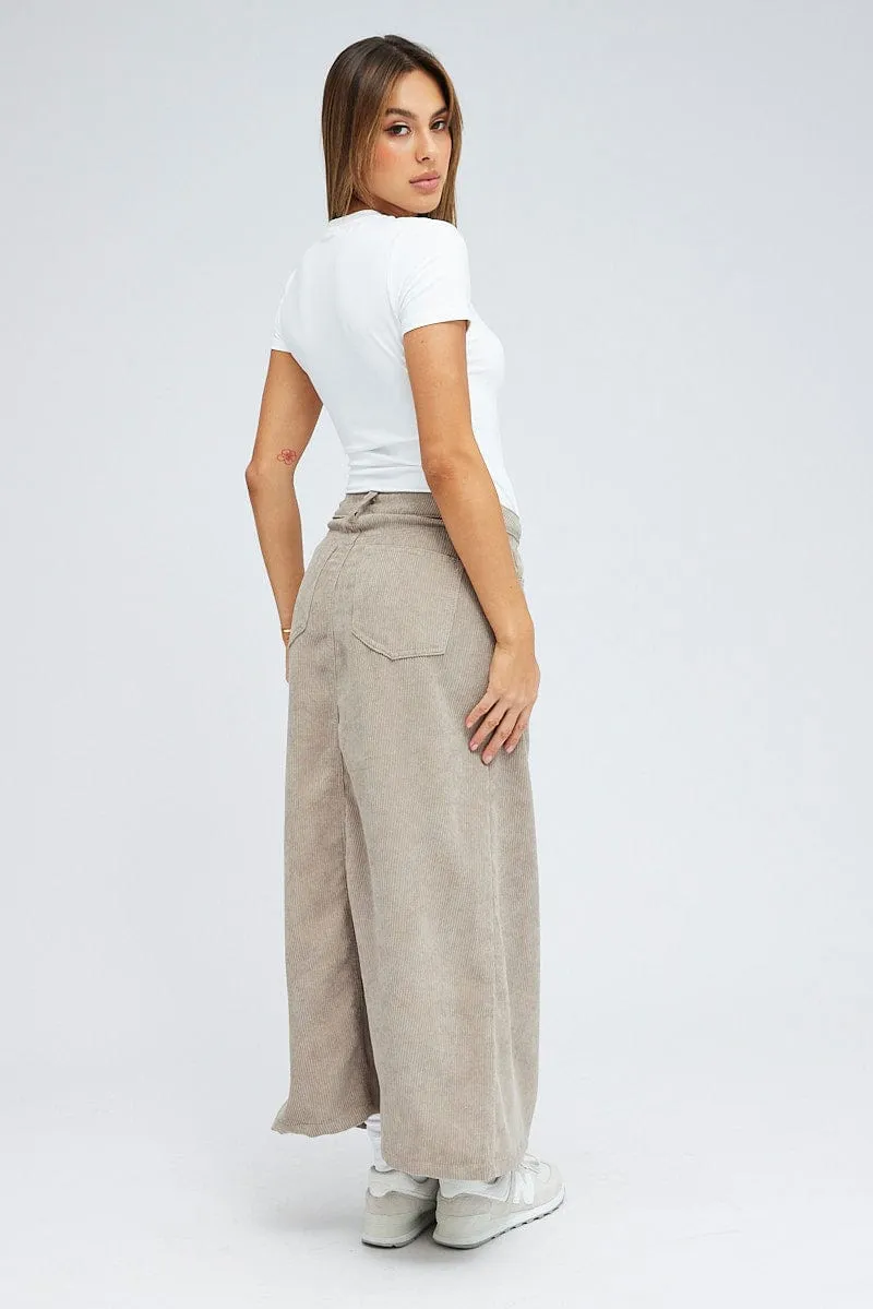 Grey Maxi Skirt High Rise A-line Corduroy sold by Ally Fashion product image thumbnail 5