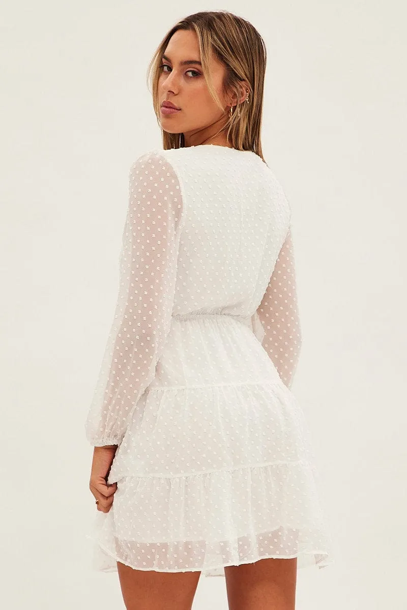 White Mini Dress Long Sleeve sold by Ally Fashion product image thumbnail 5