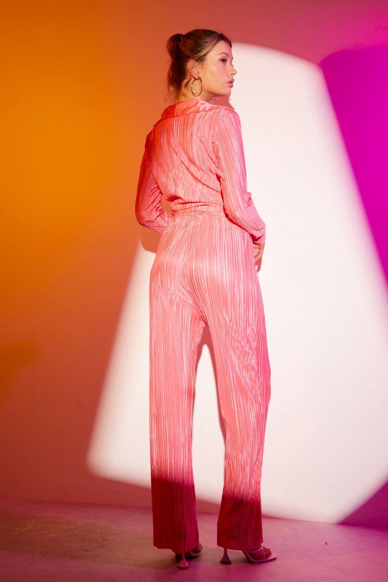 Pink Plisse Pant Wide Leg sold by Ally Fashion product image thumbnail 5