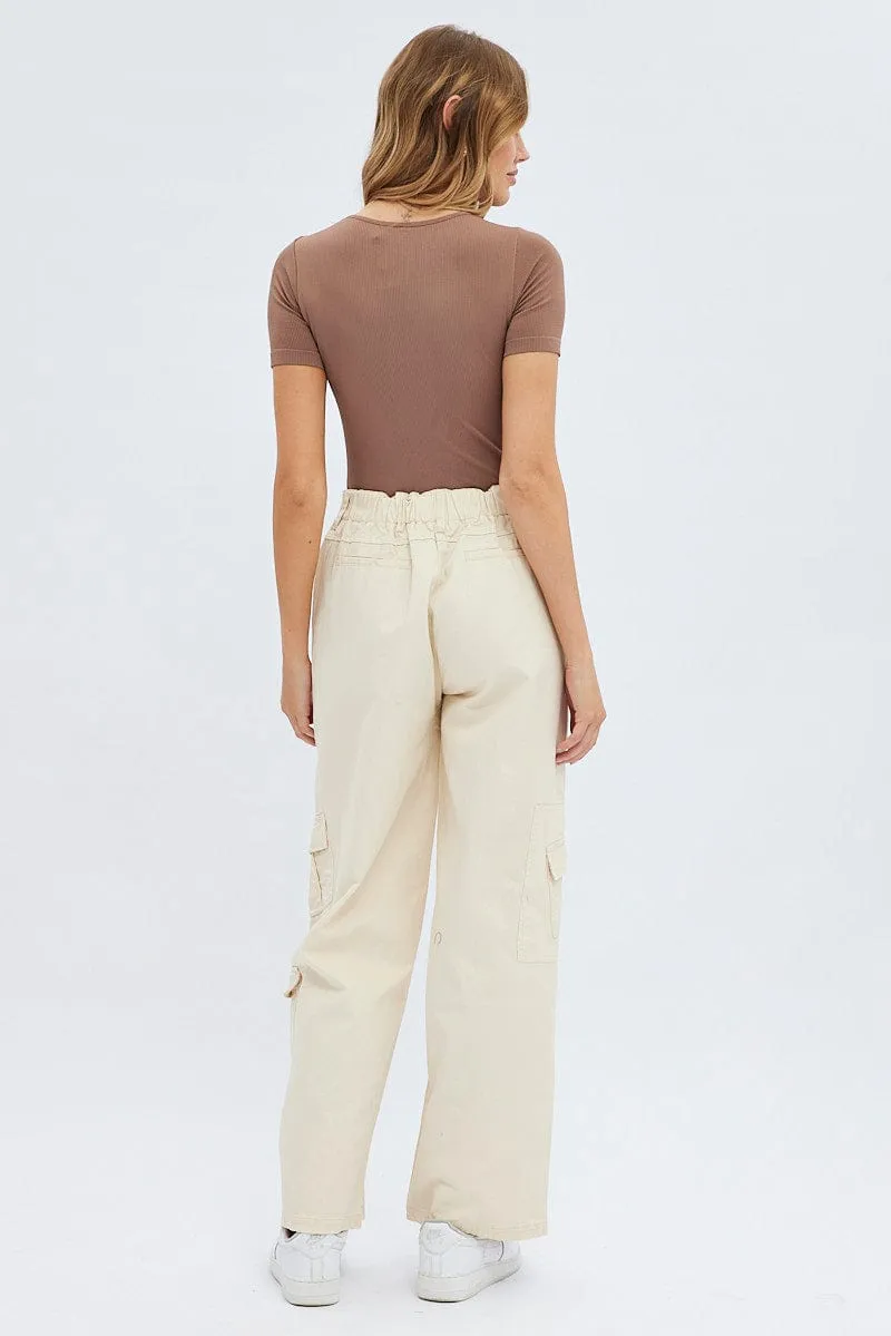 Camel Cargo Pants Low Rise sold by Ally Fashion product image thumbnail 5