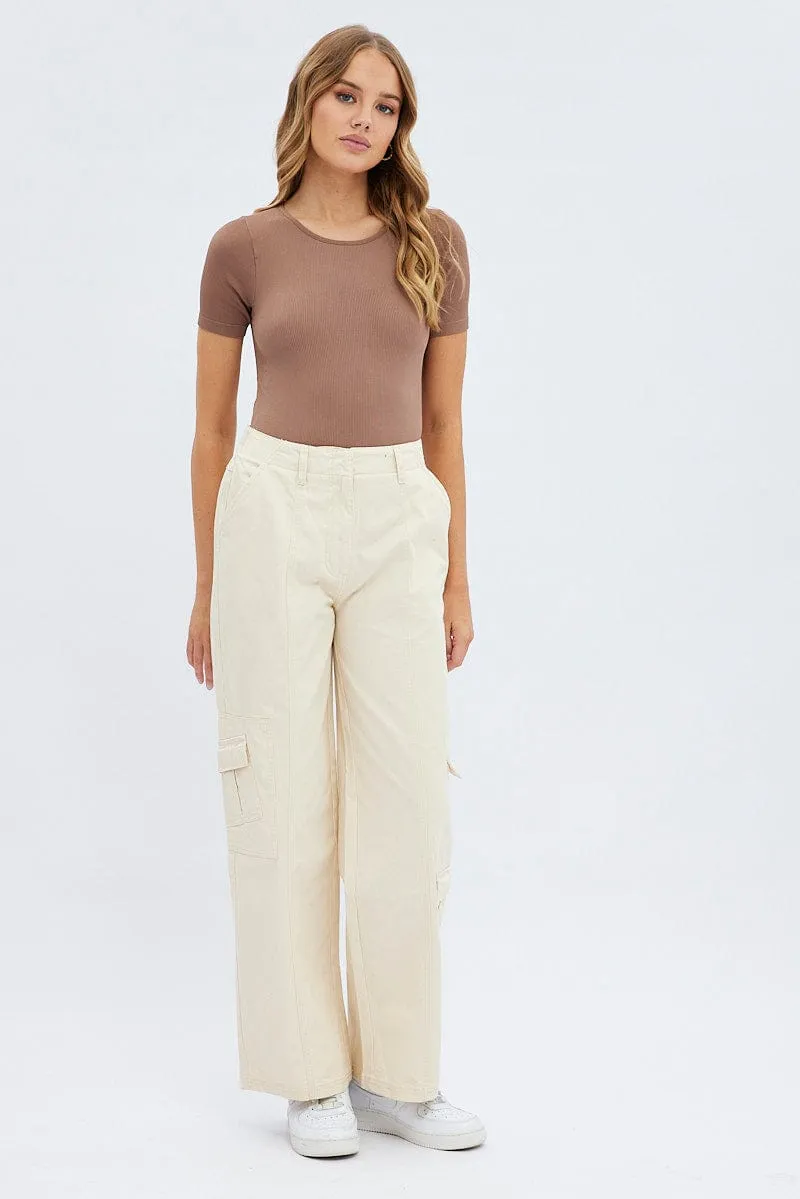 Camel Cargo Pants Low Rise sold by Ally Fashion product image thumbnail 3