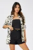 White Abstract Shirt Short Sleeve sold by Ally Fashion