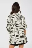 White Abstract Shirt Short Sleeve sold by Ally Fashion