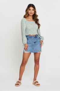 Print Crop Top Long Sleeve sold by Ally Fashion