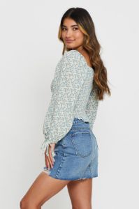 Print Crop Top Long Sleeve sold by Ally Fashion