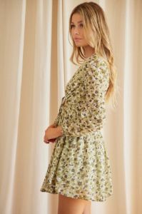 Print Mini Dress Long Sleeve sold by Ally Fashion