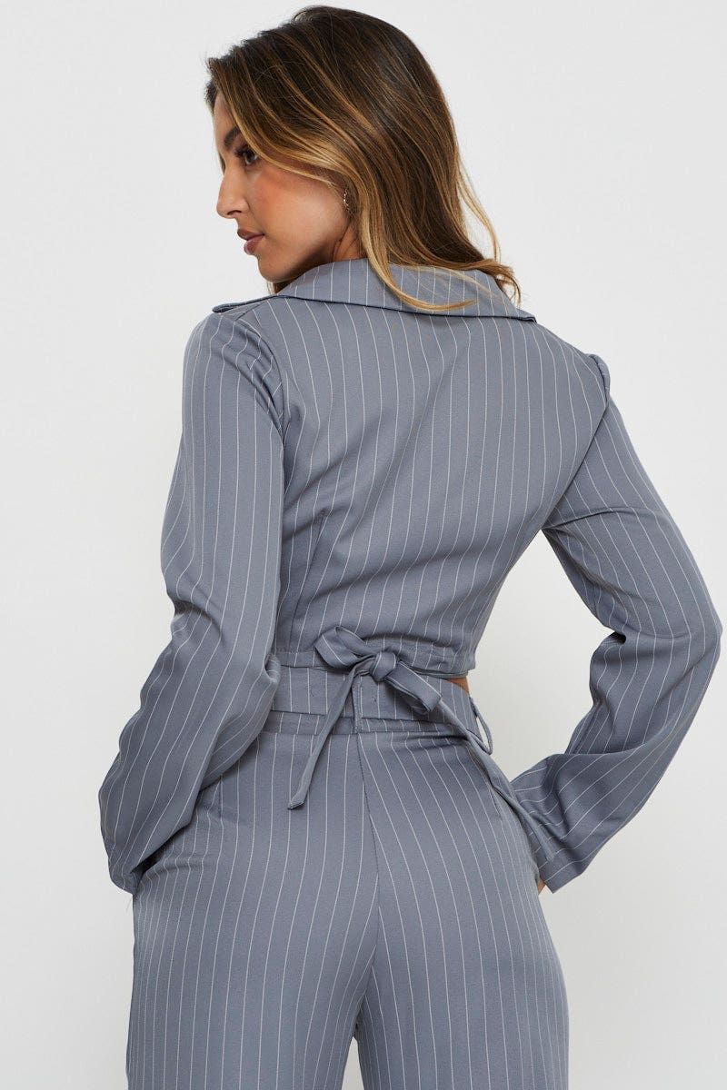 Stripe Wrap Top Long Sleeve sold by Ally Fashion product image thumbnail 5