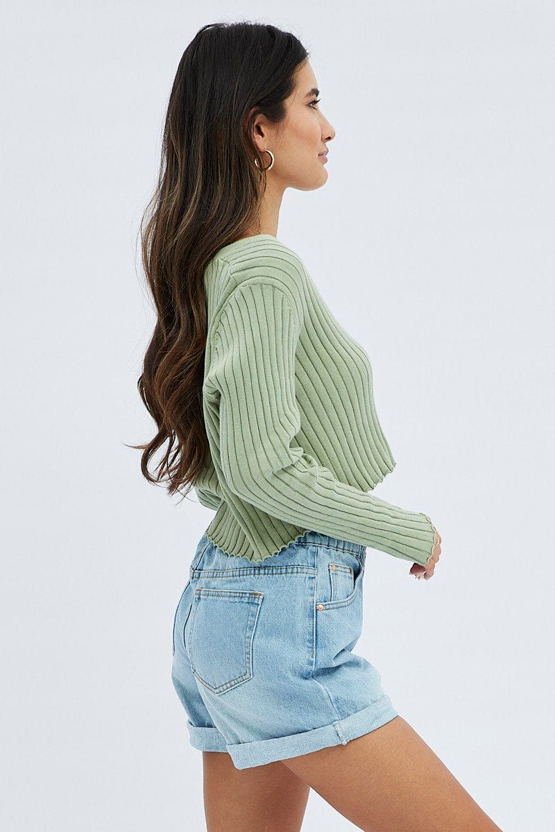 Blue High Waist Shorts Relaxed sold by Ally Fashion product image thumbnail 4