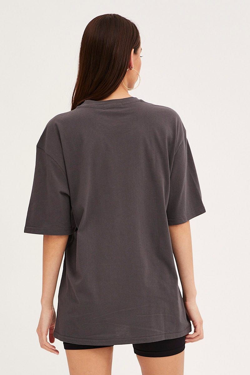 Grey T Shirt Short Sleeve Crew Neck Eagle Cotton sold by Ally Fashion product image thumbnail 5