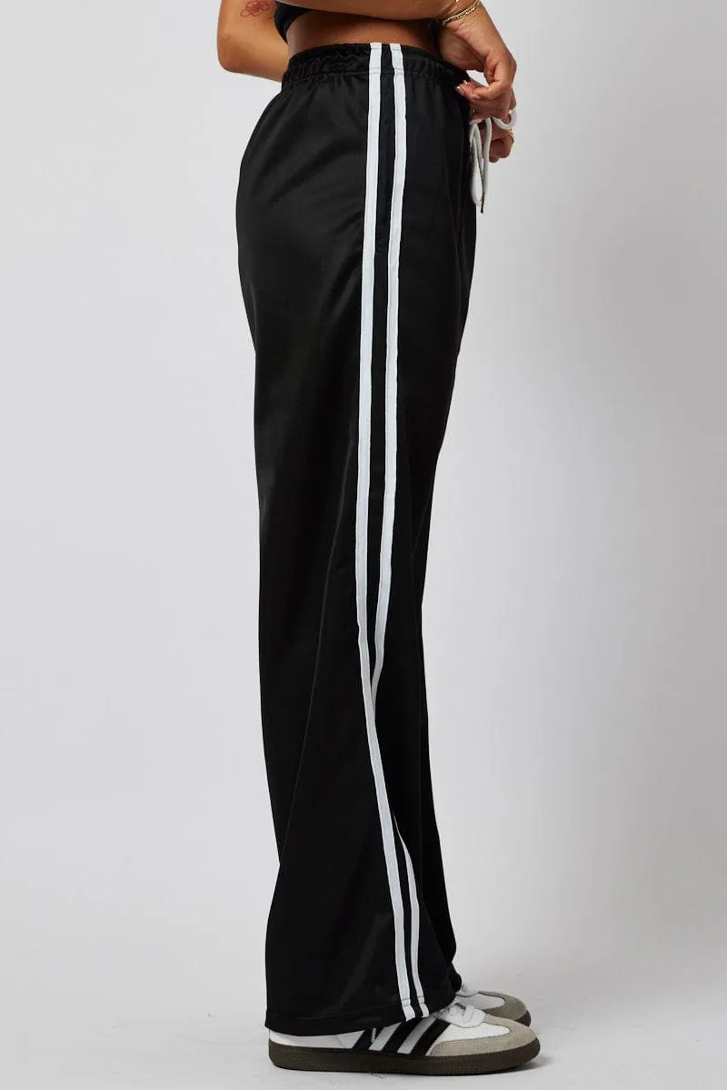 Black Track Pants Mid Rise sold by Ally Fashion product image thumbnail 4