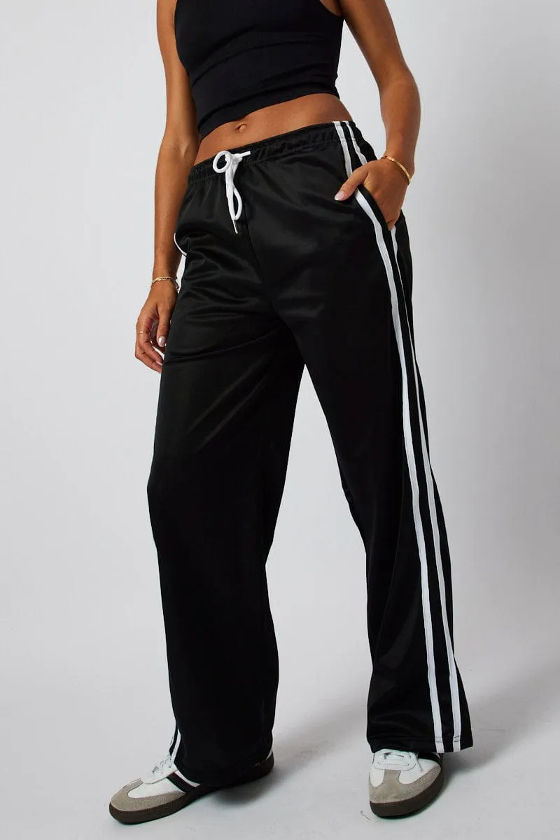 Black Track Pants Mid Rise sold by Ally Fashion