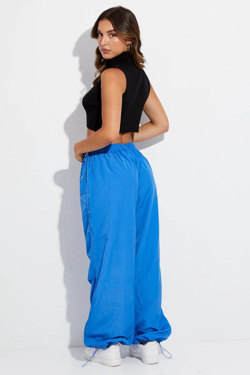 Blue Parachute Cargo Pants Low Rise sold by Ally Fashion product image thumbnail 5