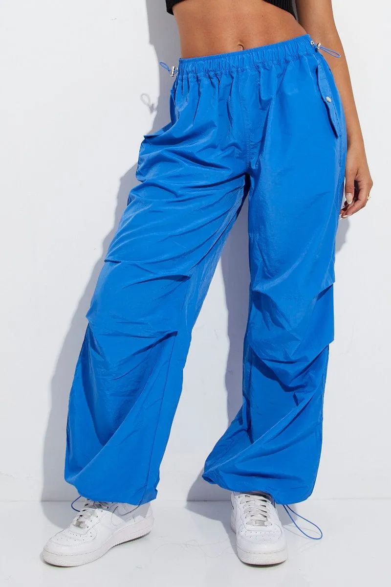 Blue Parachute Cargo Pants Low Rise sold by Ally Fashion product image thumbnail 2