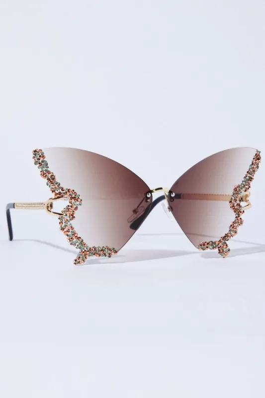 Brown Butterfly Sunglasses sold by Ally Fashion
