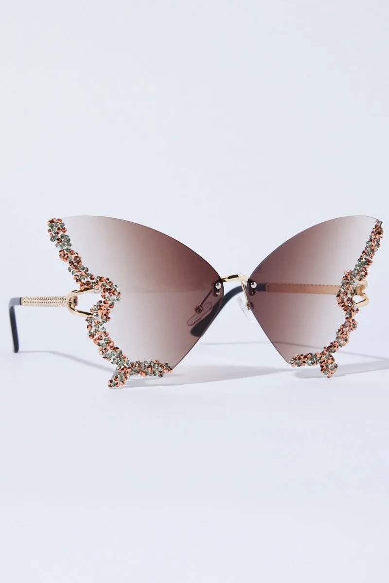 Brown Butterfly Sunglasses sold by Ally Fashion