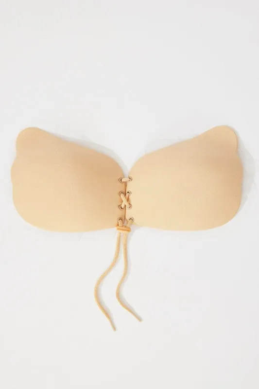 Beige Lace Up Self Adhesive Bra sold by Ally Fashion
