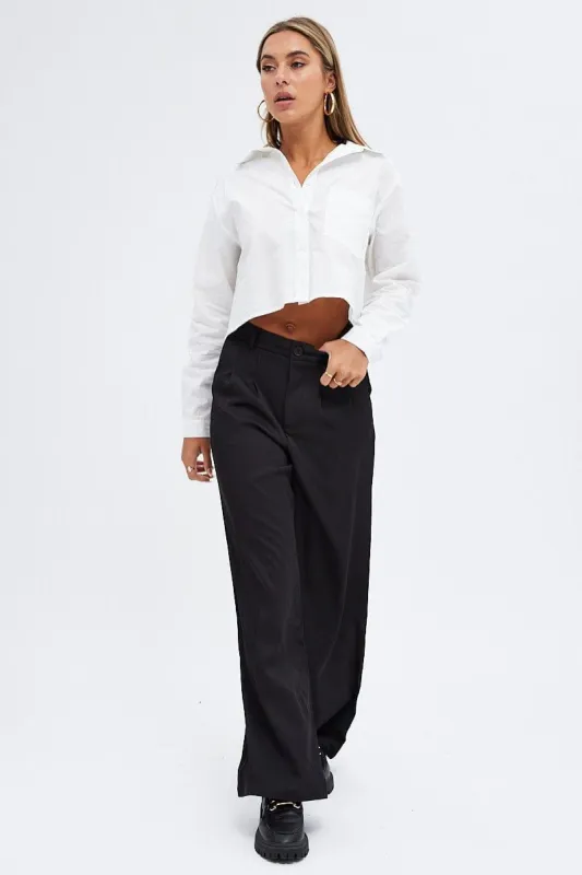 Black Wide Leg Pants High Rise sold by Ally Fashion