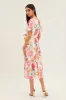 White Floral Tie Waist Tiered Midi Dress sold by Ally Fashion
