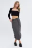 Grey Parachute Cargo Skirt Low Rise Midi sold by Ally Fashion