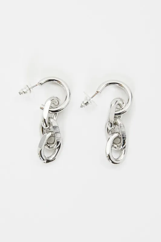 Metallic Link Drop Earrings sold by Ally Fashion