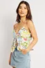 Multi Abstract Cami Top Sleeveless Tie Front sold by Ally Fashion