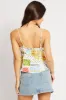 Multi Abstract Cami Top Sleeveless Tie Front sold by Ally Fashion