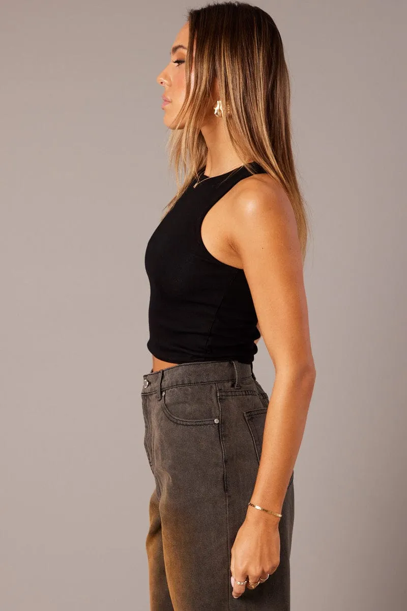 Black Tank Top Sleeveless Cotton Span sold by Ally Fashion product image thumbnail 4