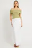 Green Off shoulder Knit Top sold by Ally Fashion