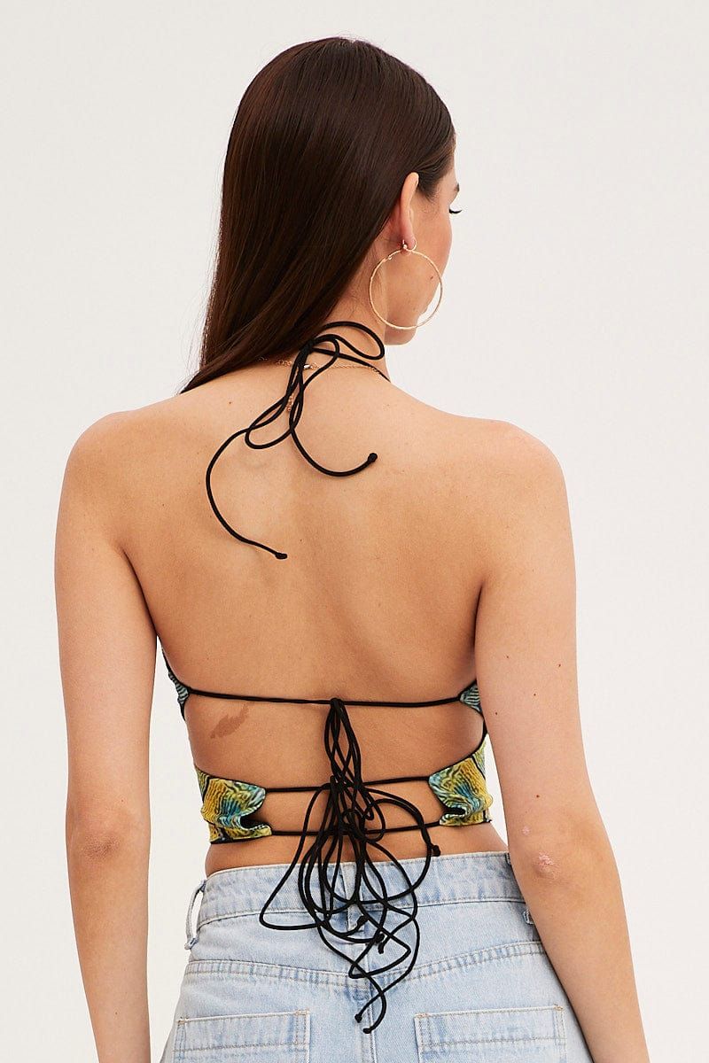 Multi Print Crop Top Backless sold by Ally Fashion product image thumbnail 5
