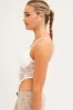 White Corset Top Sleeveless Sweetheart Crop Garter Lace sold by Ally Fashion