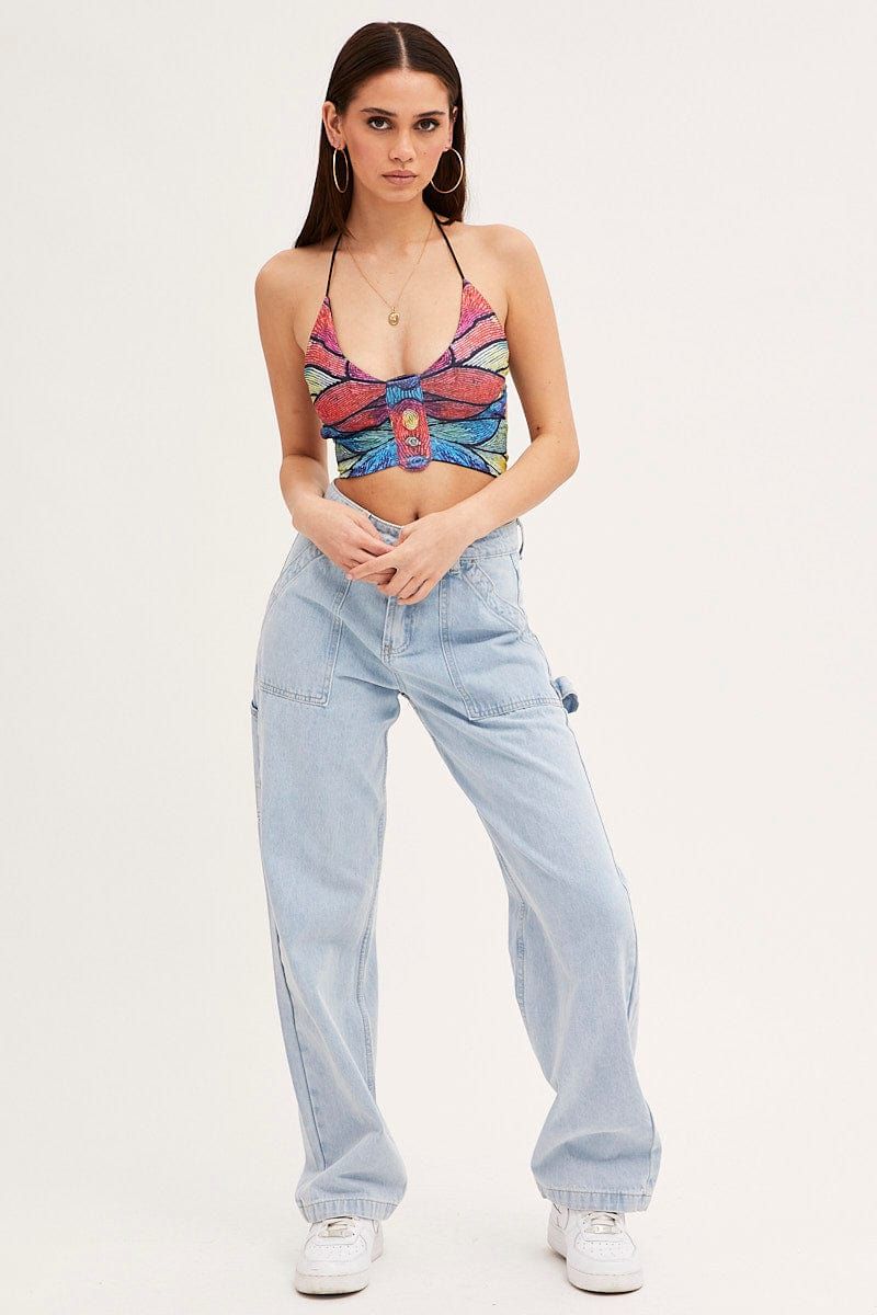 Multi Print Crop Top Backless sold by Ally Fashion product image thumbnail 2
