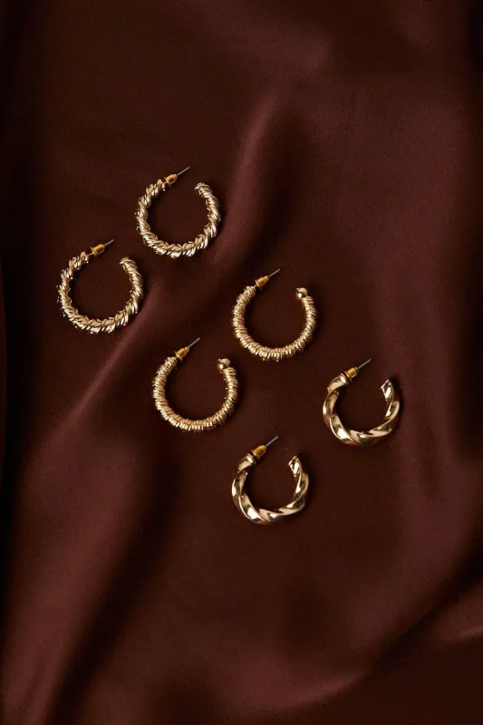 Gold Hoop Earrings Set sold by Ally Fashion