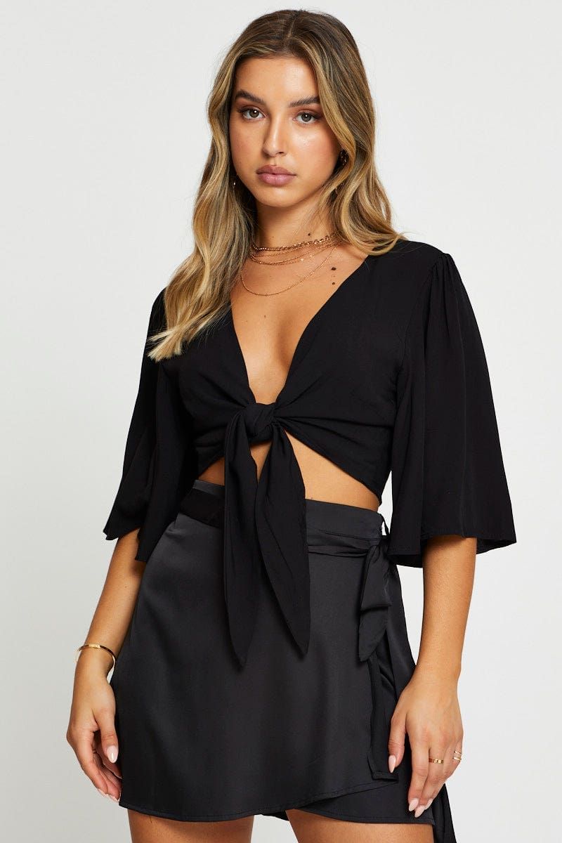 Black Crop Bolero Short Sleeve sold by Ally Fashion product image thumbnail 3
