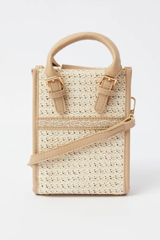 Beige Crochet Crossbody Bag with Handle sold by Ally Fashion