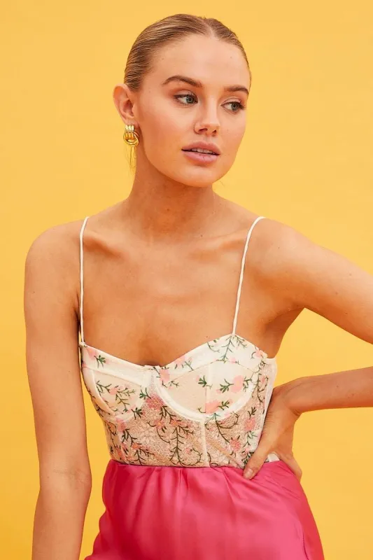 White Floral Print Lace One Piece Teddy Bodysuit sold by Ally Fashion