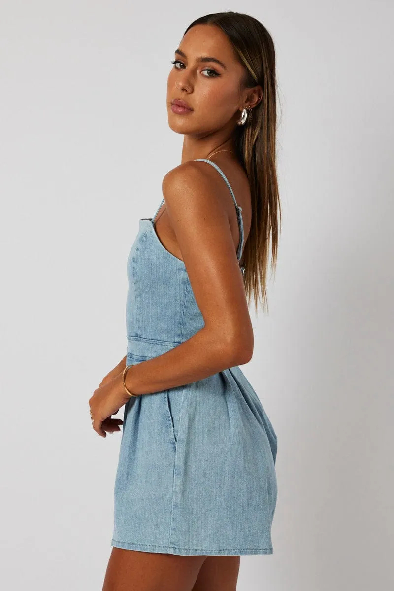 Denim Playsuit Singlet sold by Ally Fashion product image thumbnail 4