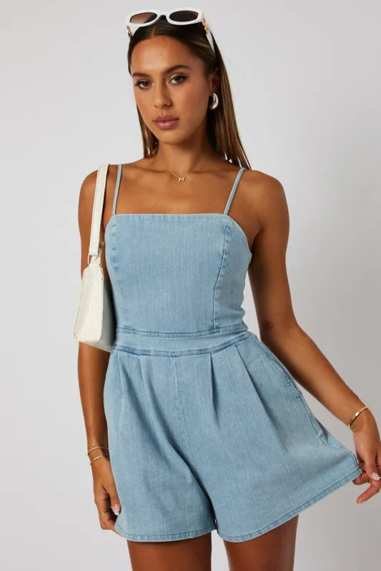 Denim Playsuit Singlet sold by Ally Fashion