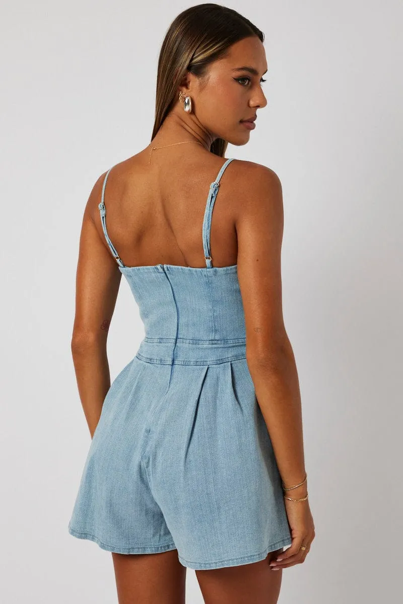 Denim Playsuit Singlet sold by Ally Fashion product image thumbnail 5