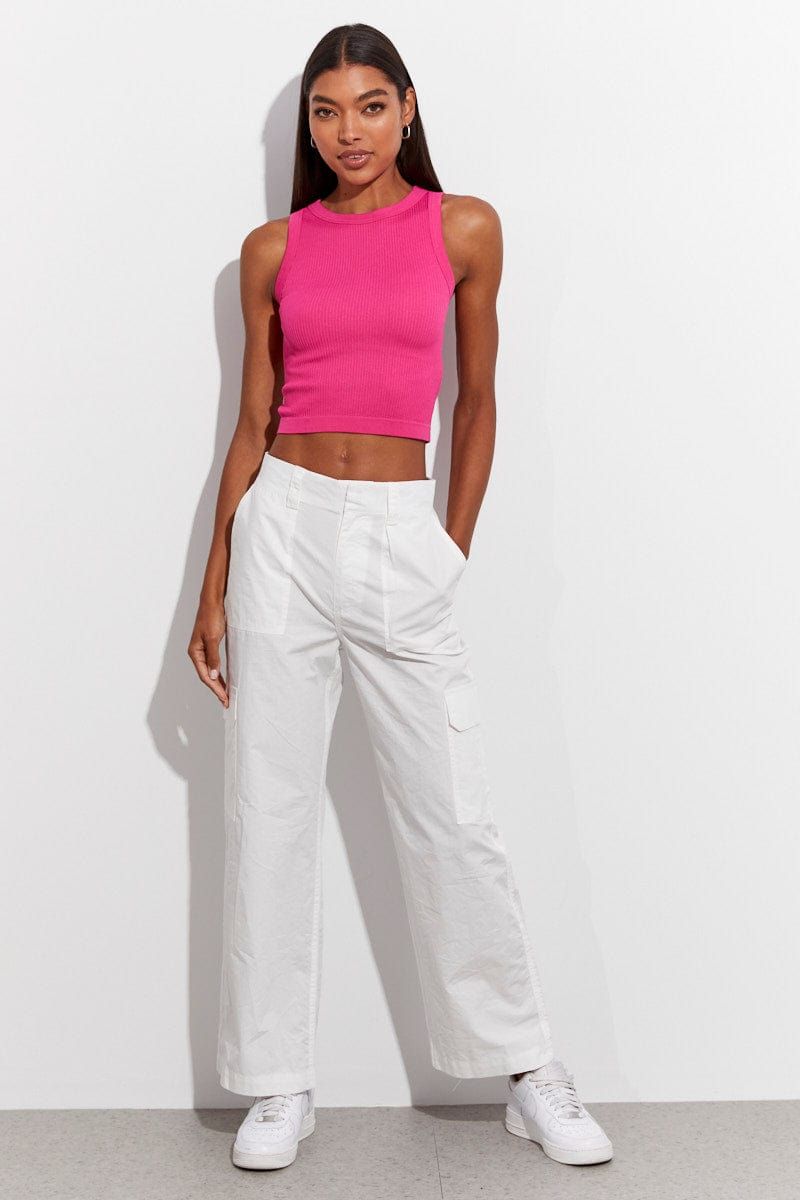 Pink Seamless Rib Tank Top sold by Ally Fashion