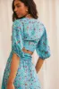 Blue Boho Crop Top Tie Front sold by Ally Fashion