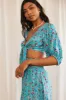 Blue Boho Crop Top Tie Front sold by Ally Fashion