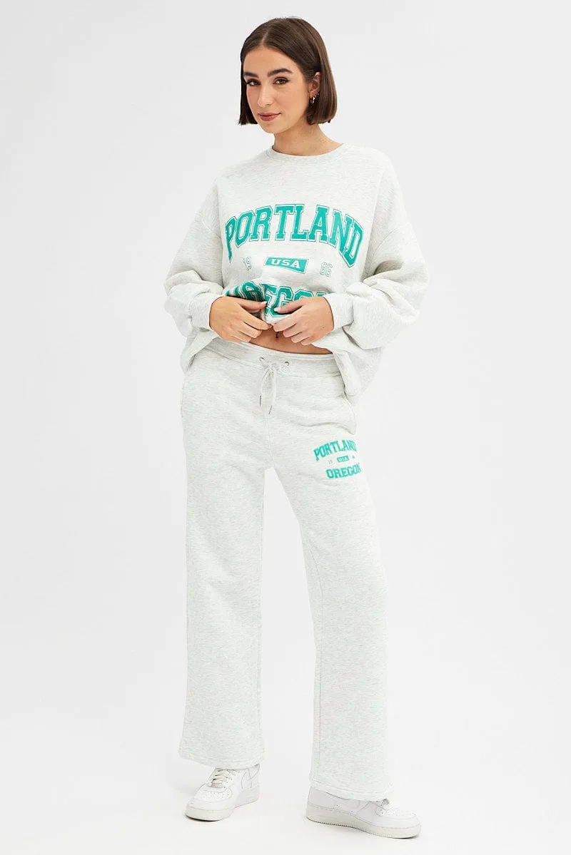 Grey Track Pants Relaxed Fit sold by Ally Fashion