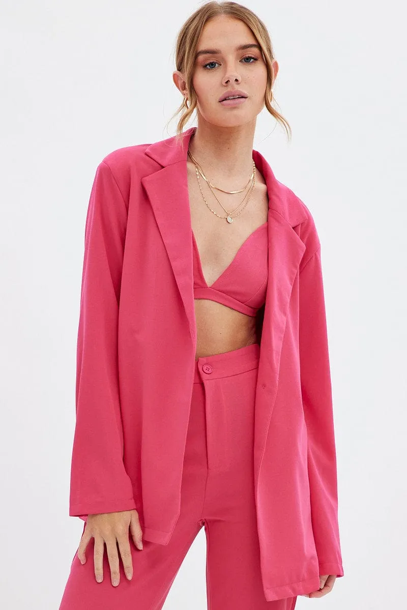 Pink Oversized Blazer sold by Ally Fashion